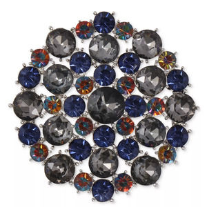 Charter Club Silver-Tone Mixed Stone Circular Pin